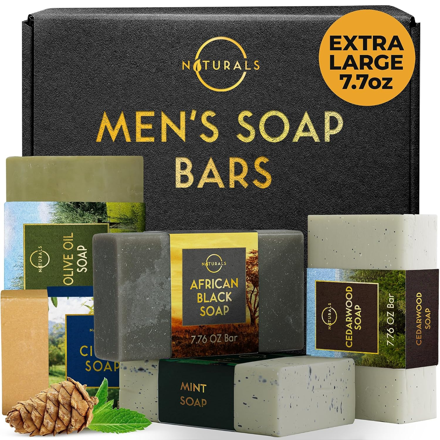 O Naturals 5PC Mens Soap Gift Sets, Stocking Stuffers for Men, Organic Bar Soap for Men, Exfoliat... | Amazon (US)