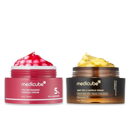 medicube Clear & Glow Capsule Duo: TXA + Deep Vitamin C Capsule Creams | Radiance Boosting and Firming Face Moisturizers that Help Clarify Dull Skin and Reveal a Smooth, Radiant Glow | Amazon (US)