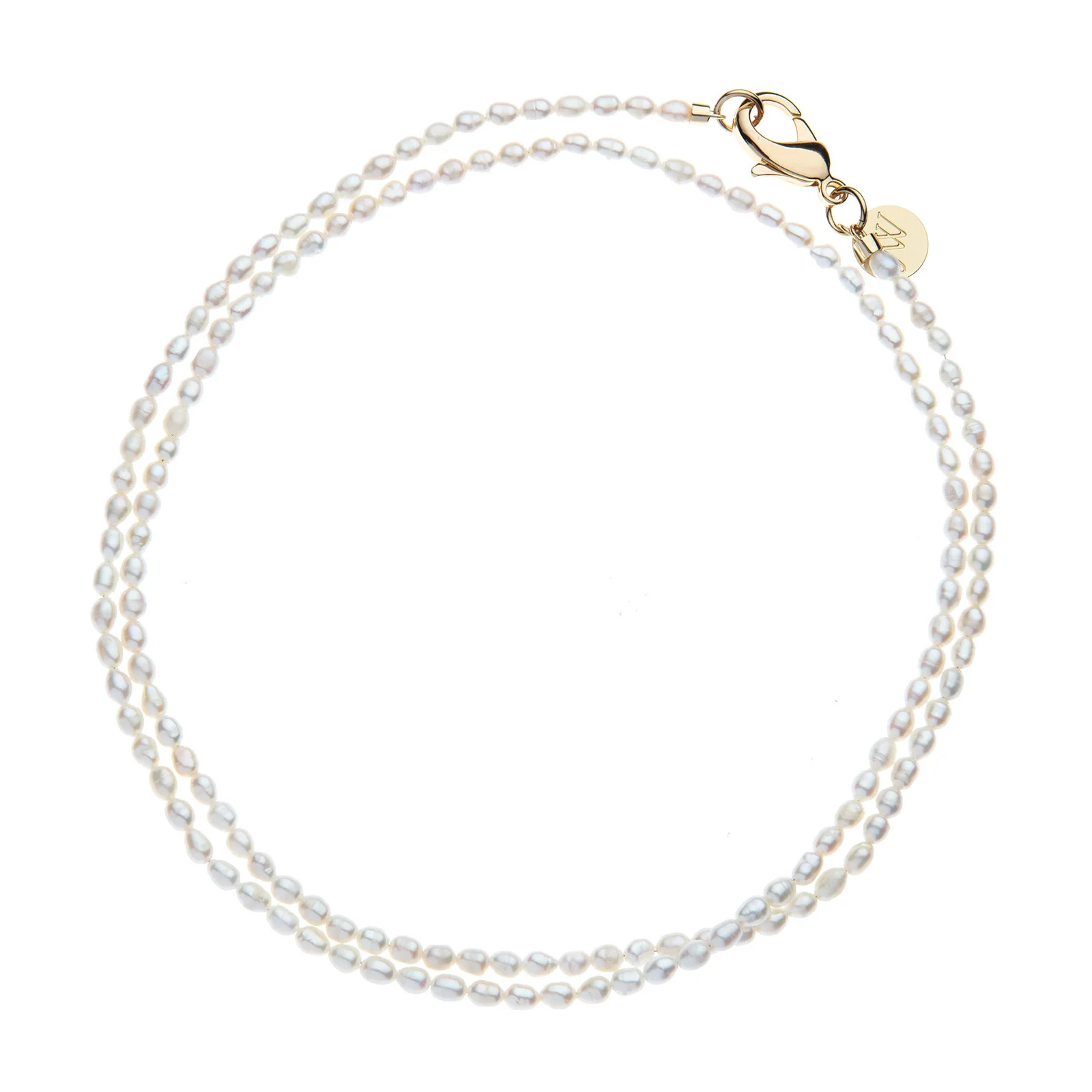 Double Wrap Rice Pearl Necklace in White SALE | Jane Win