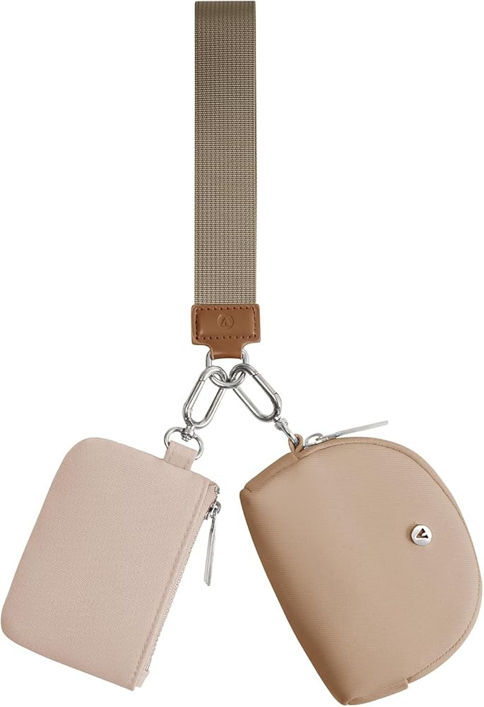 KeyChain Wallet Wristlet Wallets For Women Mini Zip Dual Pouch Wristlet | Amazon (US)
