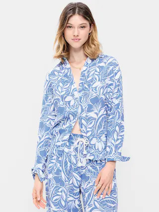 Open-Back Button-Down Shirt | Old Navy (US)