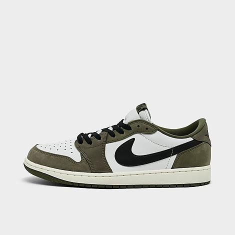 Jordan Men's Air Retro 1 Low OG Casual Shoes in Medium Olive/Black/Summit White Size: 14.0 | Finish Line (US)