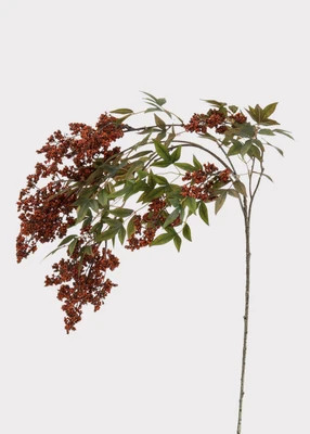 Burgundy Fake Hanging Nandina Berry Branch - 45" | Afloral