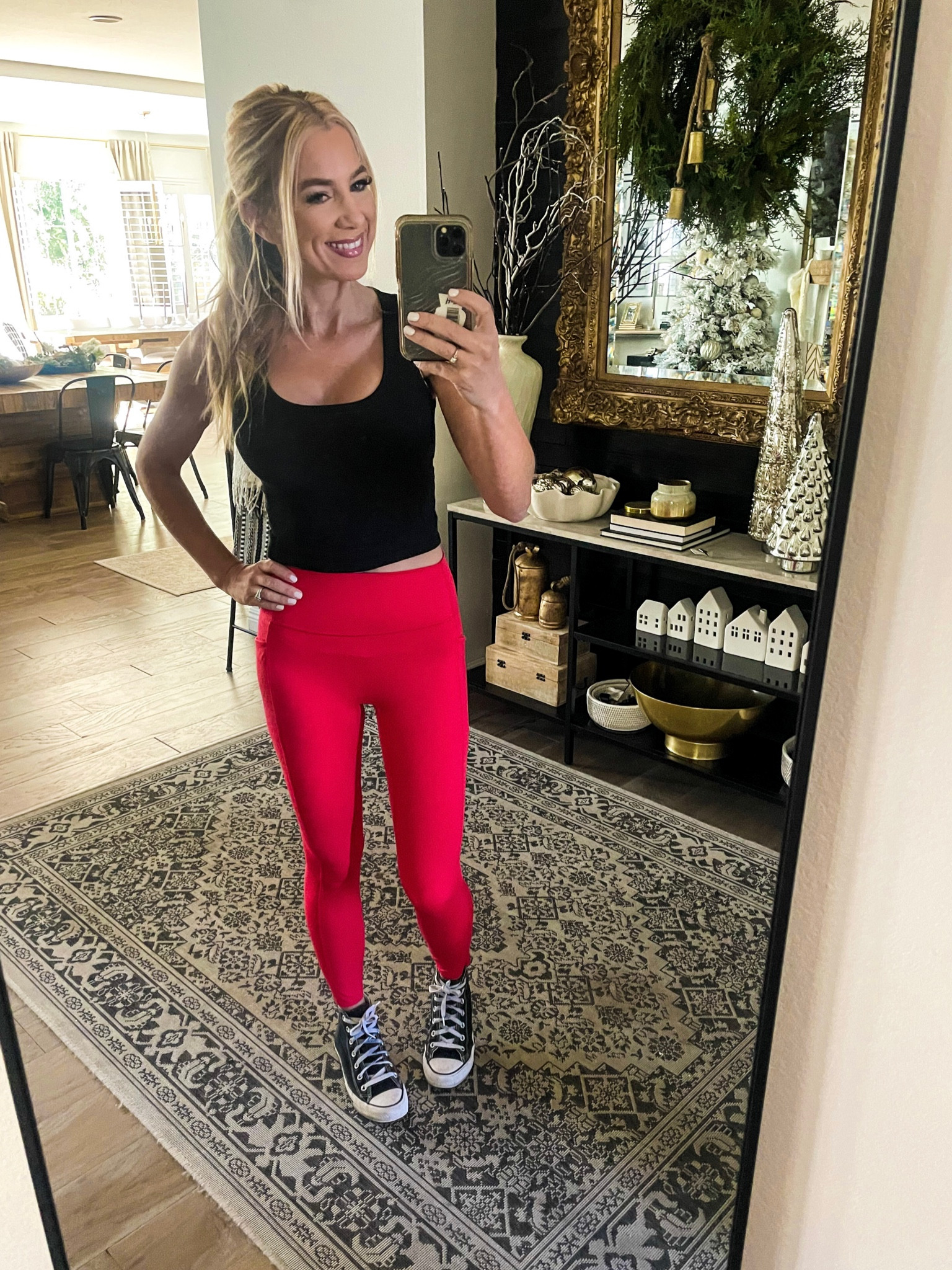 Gym outfit for weight training.

Amazon top
Yoga pants 
Leggings
Converse 

#LTKfit #LTKcurves
