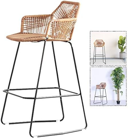 Classic Elegant Home Décor Rattan Wicker Barstools Chair with Footrest & Back, Modern Design Hig... | Amazon (US)