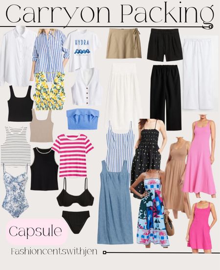Carryon packing capsule! By utilizing plain bottoms you can create so many options. A white line. Blouse can be worn over any dress too for a different look 




Packing tips
Carryon packing
Packing ideas 