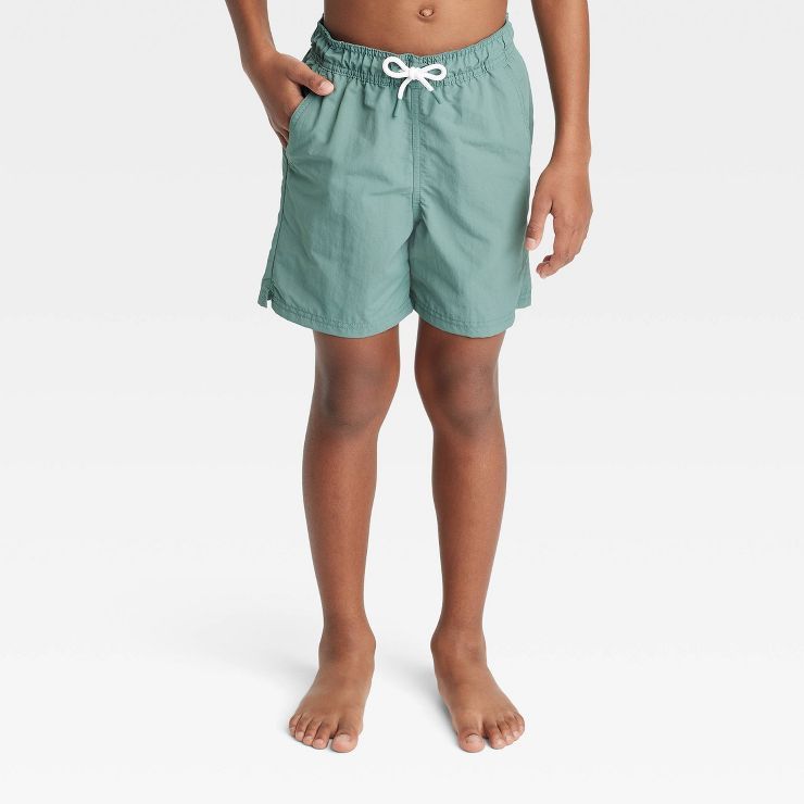 Boys' 'Family Story' Solid Swim Trunks - Cat & Jack™ Green | Target