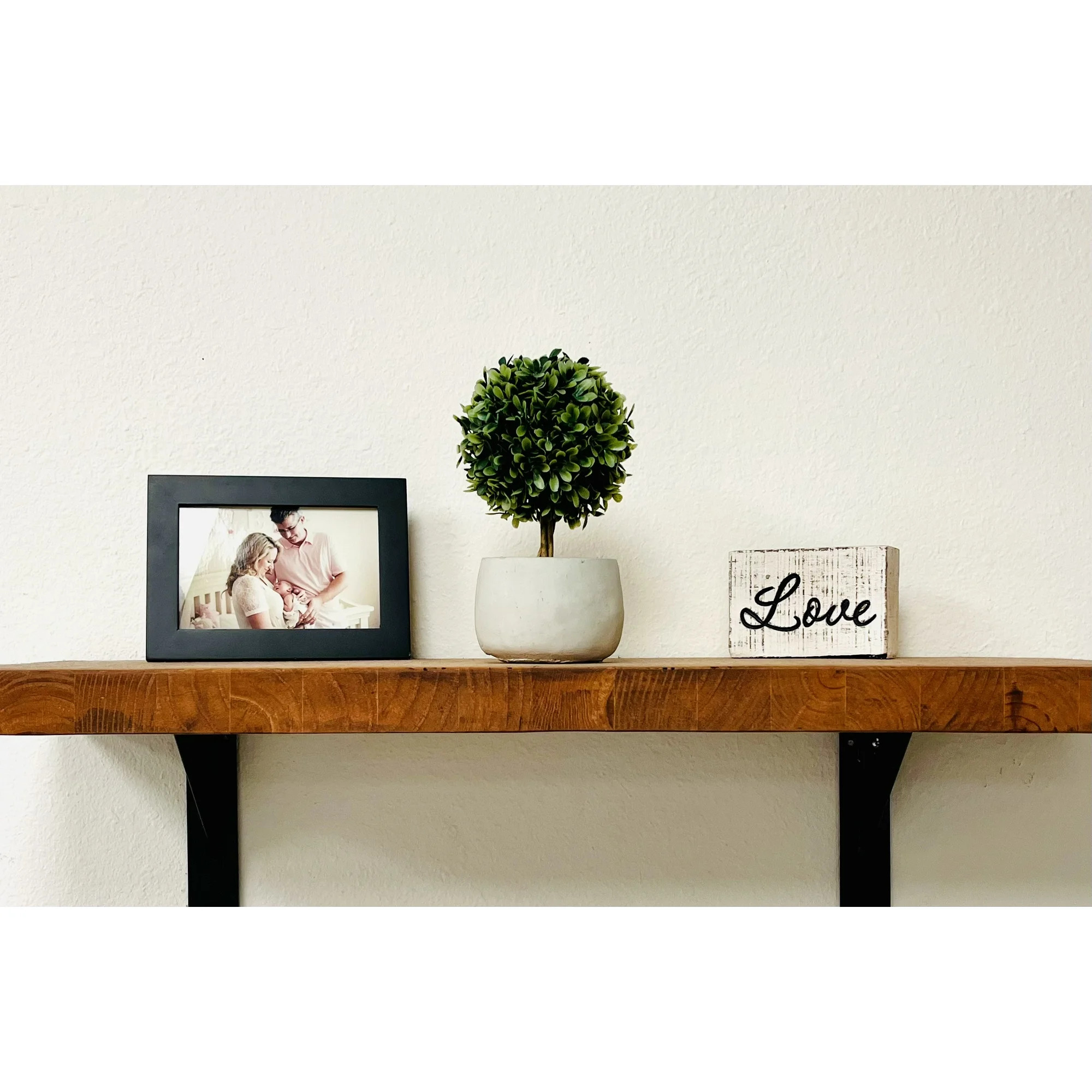 Mainstays 7.5" Artificial Mini Boxwood Topiary in Gray Cement Planter | Walmart (US)