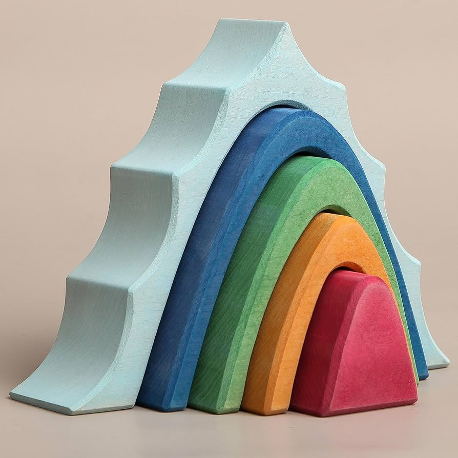 Wooden Rainbow Stacking Toy, Earthy Mountain Blocks, Learning Educational Toys for Toddlers | Amazon (US)