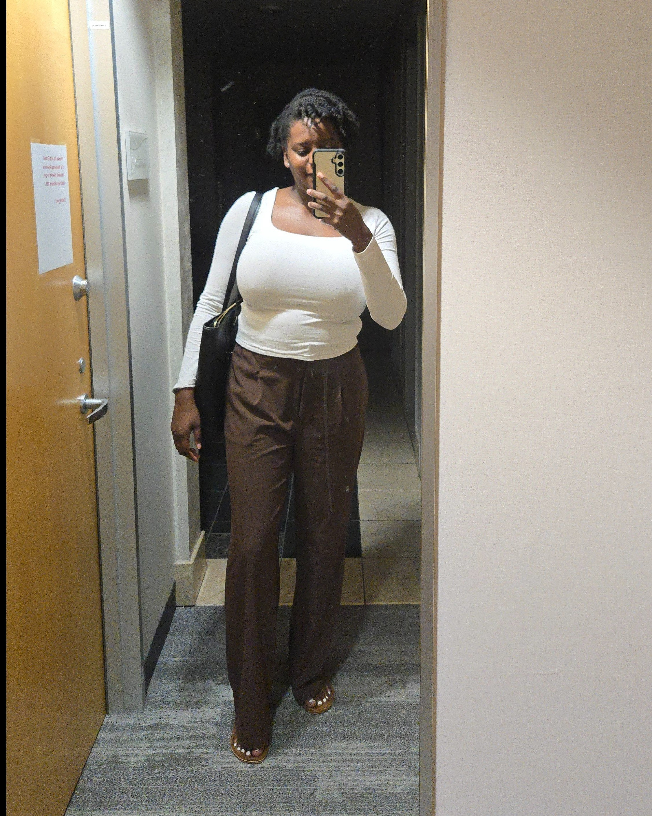 My work outfit featuring Beyond Yoga Status Wide Leg Trouser (M) and Amazon black tote make the combo.

#LTKFindsUnder100