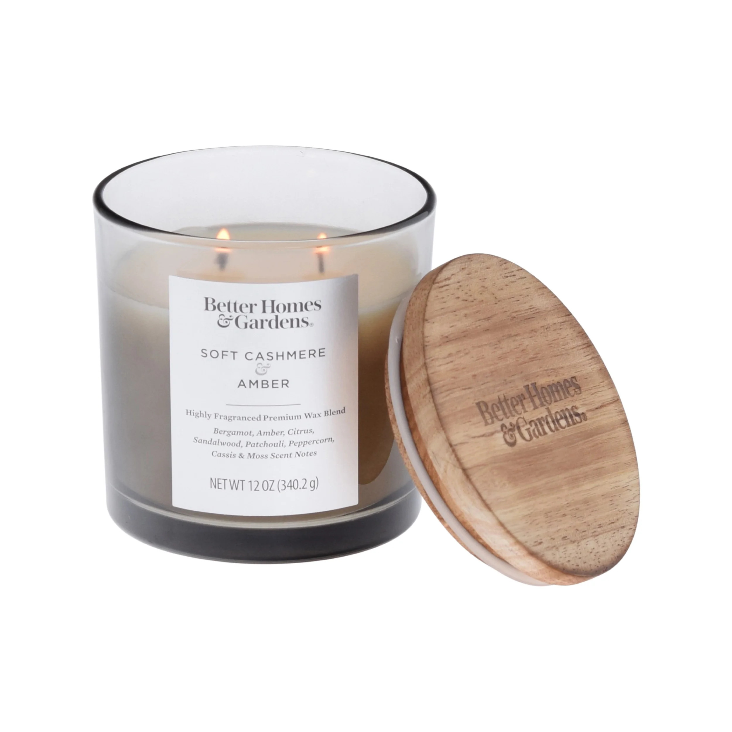 Better Homes & Gardens Soft Cashmere and Amber Scented 2-Wick Ombre Jar Candle 12oz | Walmart (US)