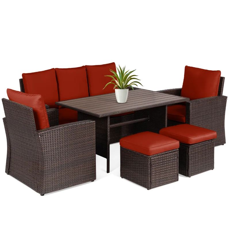 Ilio Rectangular 7 - Person 52" Long Dining Set with Cushions | Wayfair North America