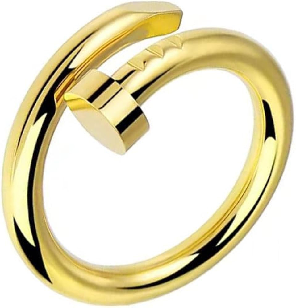 18K Gold Plated Nail Ring Women Girls Screw Ring Jewelry Friendship Love Rings For Men Wedding Rings | Amazon (US)