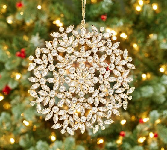 Jeweled Circle Snowflake Ornament | Pottery Barn (US)