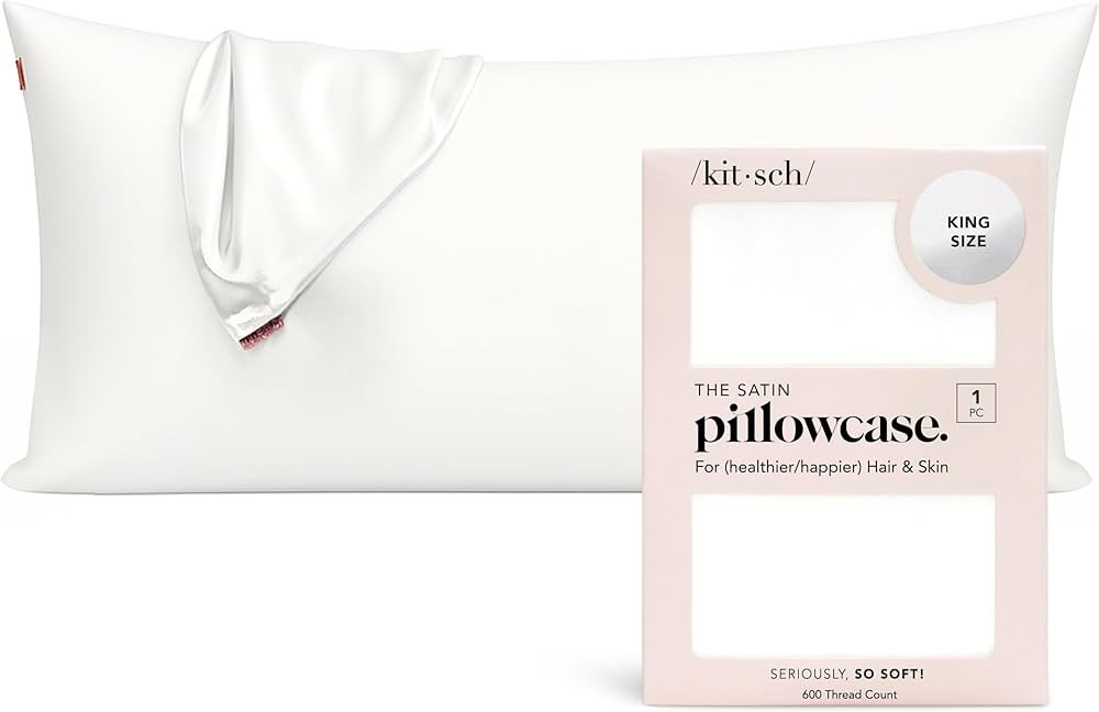 Kitsch Satin Pillowcase, Softer Than Silk Pillow Cases King, Cooling Pillow Covers, Satin Pillowc... | Amazon (US)