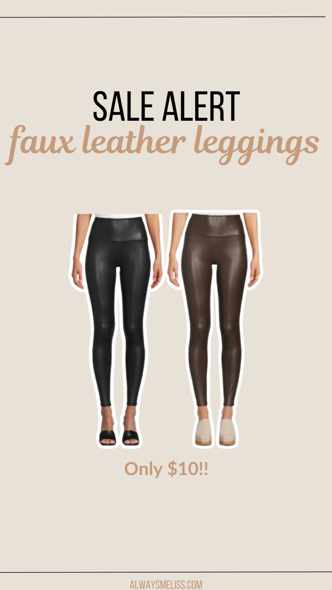 These faux leather leggings are on sale and so affordable. Available in black and brown!

Women’s leggings
Winter fashion
Pants for womenn

#LTKSaleAlert #LTKStyleTip #LTKFindsUnder50