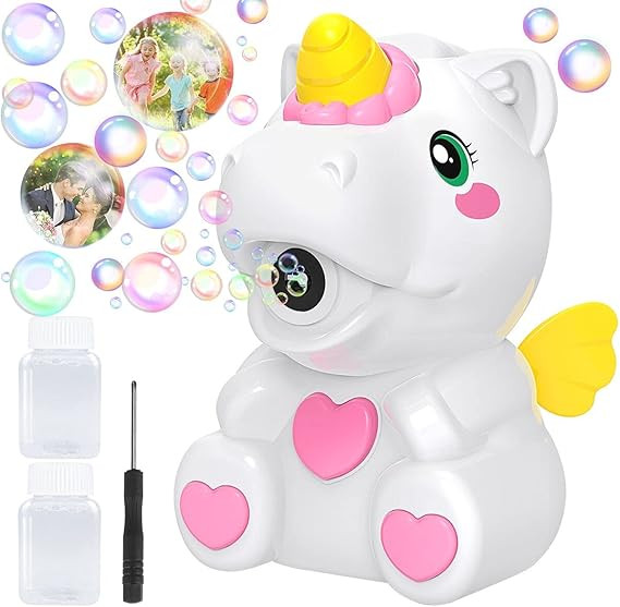 Apfity Bubble Machine for Kids, Automatic Bubble Maker Machine Toy for Boy Girl Toddlers, Unicorn... | Amazon (US)