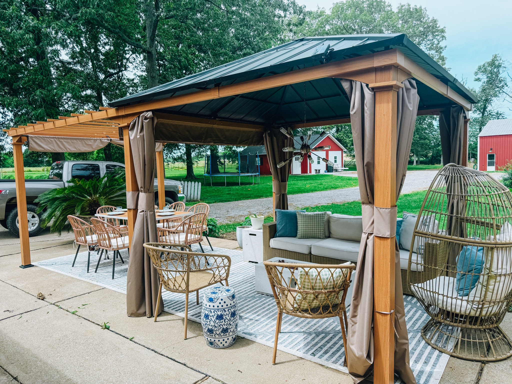 Cost friendly pergola and gazebo in one! #summer #patio #ltksummer #gazebo #outdoorfurniture #amazon #amazonfinds

#LTKSeasonal #LTKSwim #LTKHome