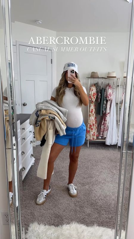 Abercrombie Casual Summer Outfits 🤍 cozy outfits I’m wearing the rest of pregnancy and into postpartum! Everything is non maternity but bump friendly! They’re also having a sitewide sale 😍

#LTKSaleAlert #LTKBump #LTKVideo