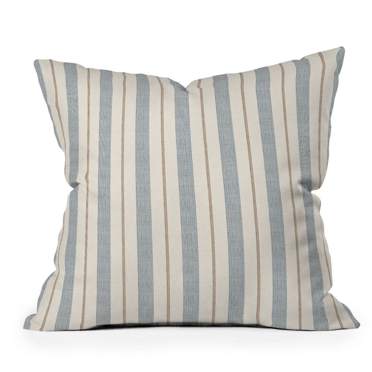 16" x 16" Little Arrow Design Co. Ivy Stripes Outdoor Throw Pillow Cream/Blue - Deny Designs | Target