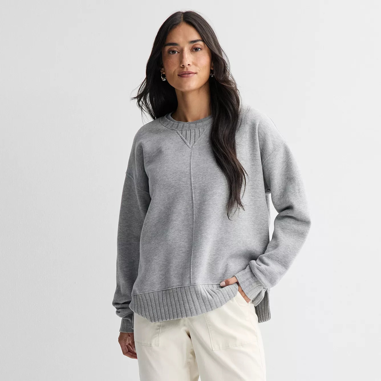 Women's Sonoma Goods For Life\u00ae Mixed Rib Crewneck TopSonoma Goods For Life | Kohl's
