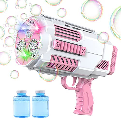 Upgraded Bubble Machine Gun - Auto Bubble Blower, 8000+ Bubbles Per Minute for Kids & Adults Indoor/Outdoor Party - Pink | Amazon (US)
