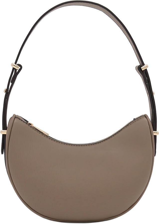 Small Crescent Smooth Faux Leather Underarm Shoulder Bag | Amazon (US)