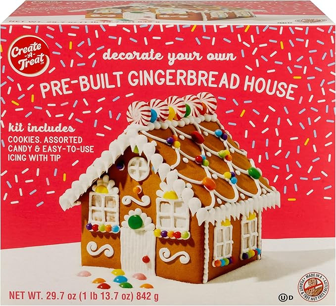 Create a Treat Pre-Built Christmas Gingerbread House 1.85 Lb. (842 g) | Amazon (US)