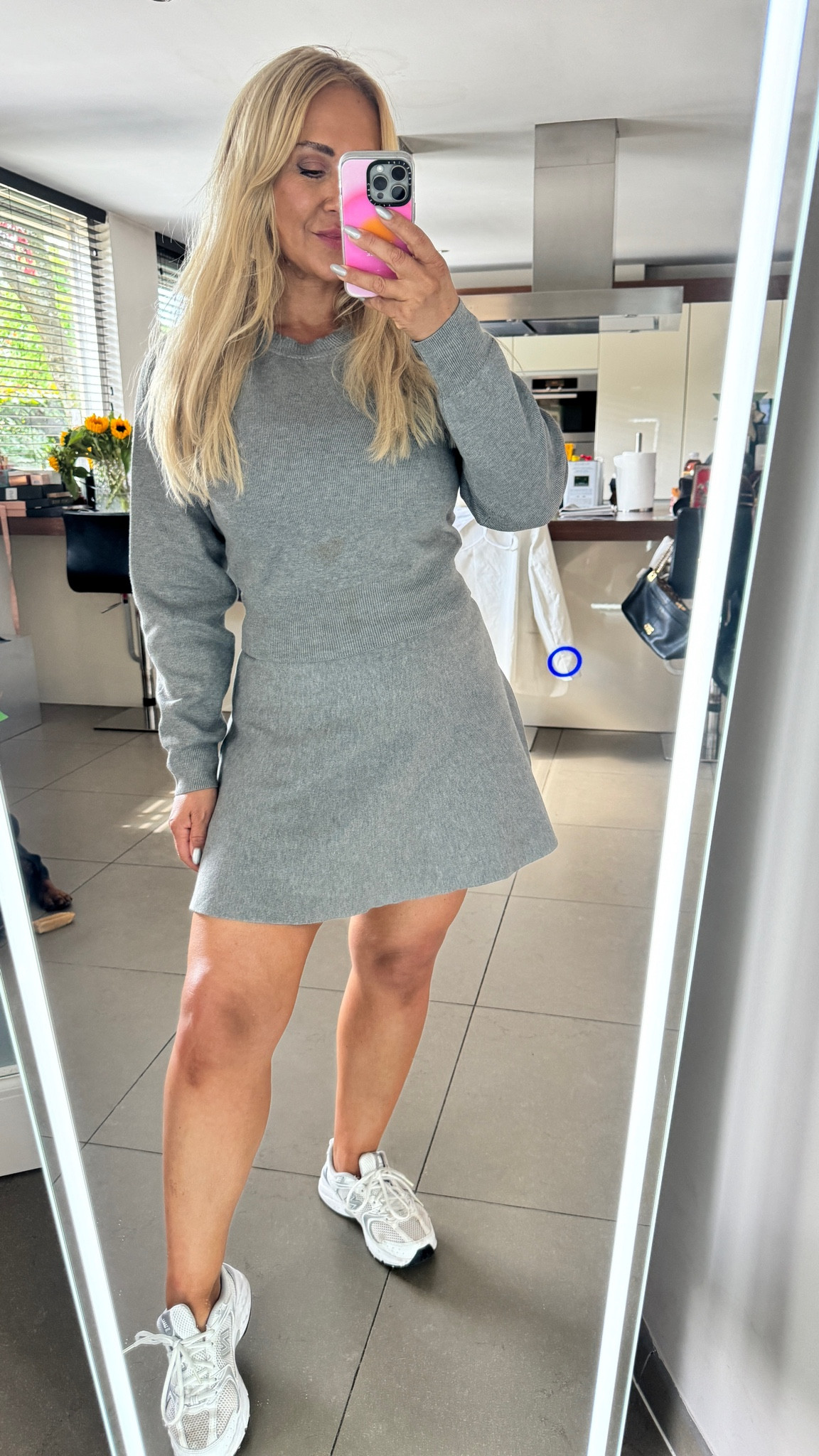 Grey H&M co-ord - skirt & sweater 🩶 perfect for this fall - wearing bothin small

#hmoutfit #hm #grey #coord