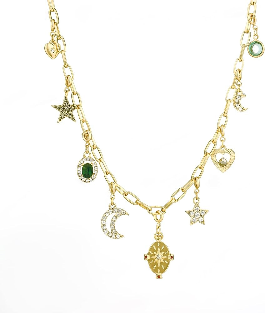 14K Gold Plated DIY Fruit Necklace， For Women Girls Cute Summer Tropical Fruit Cherry、Strawbe... | Amazon (US)