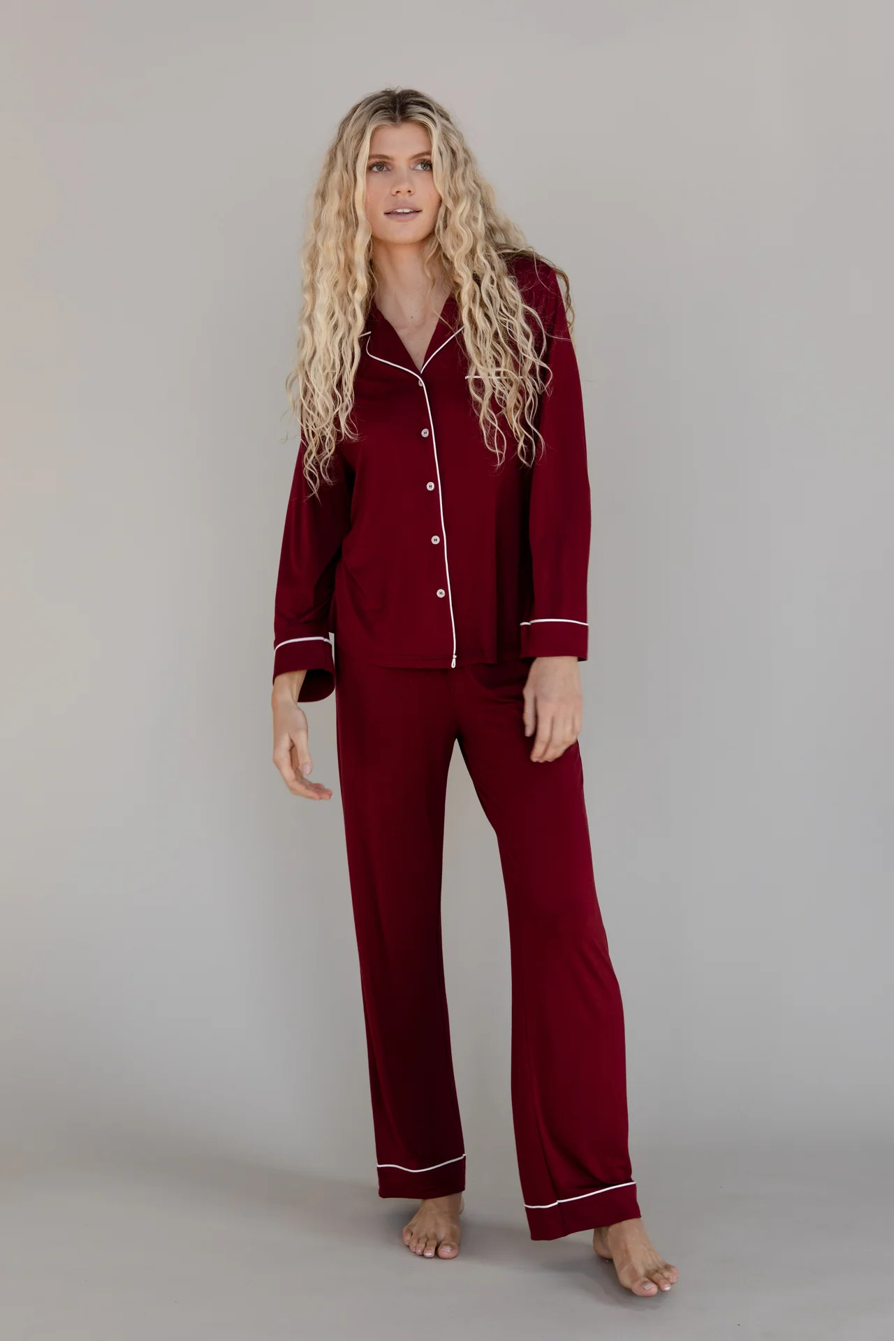 Women's Bamboo Stretch-Knit Long Sleeve Pajama Top | Cozy Earth