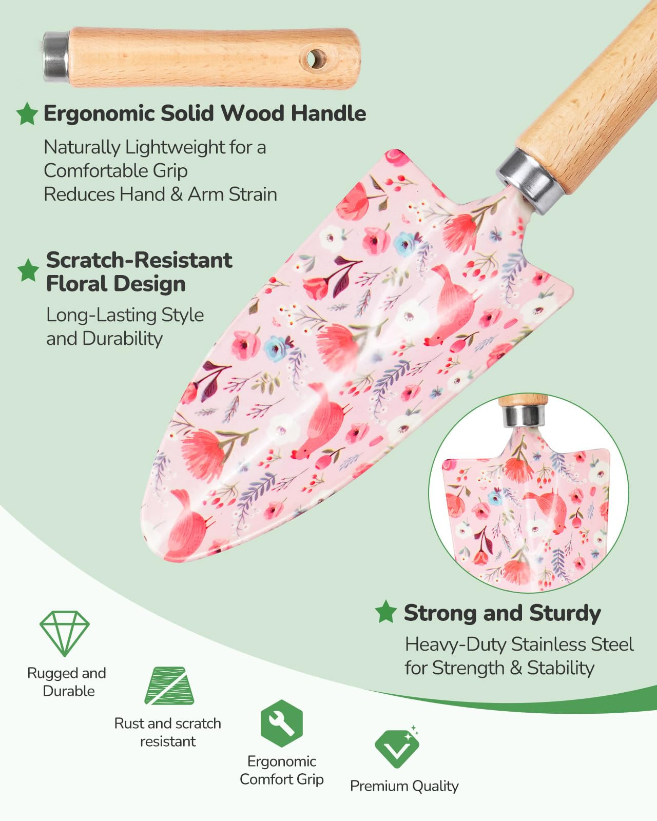 Gardening Tools, 10-Piece Gardening Gift Set for Women, Rust-Proof & Heavy-Duty Tools with Floral... | Amazon (US)