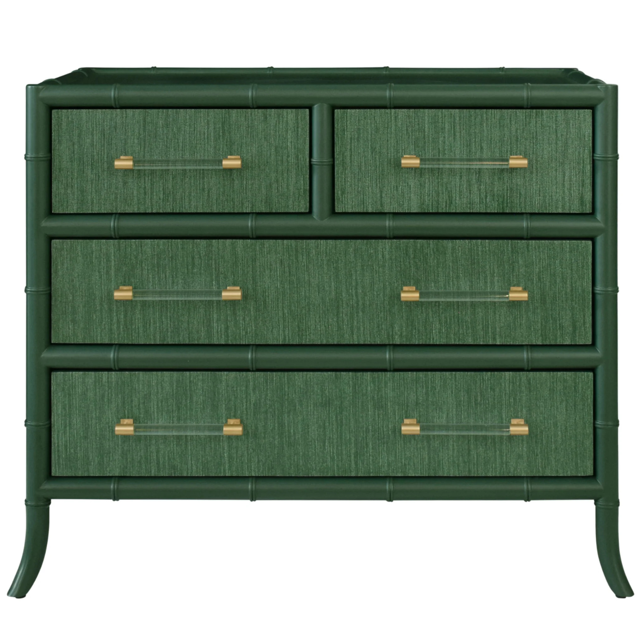 Beckett Green Grasscloth Four Drawer Chest | The Well Appointed House, LLC