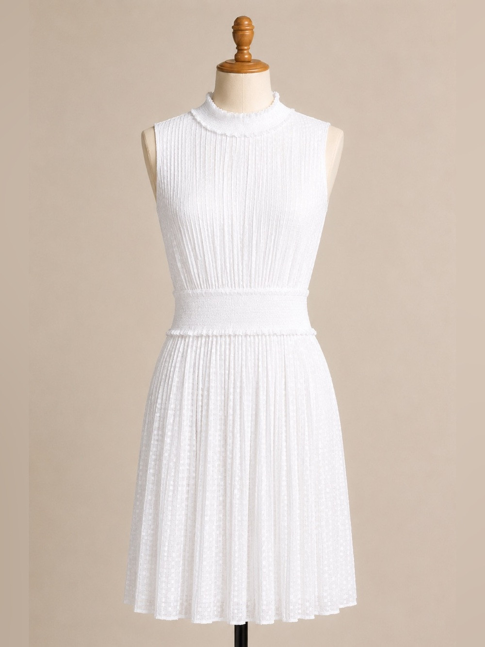 Nanette Lepore Dobby Pleat Midi Dress in Brilliant White NWT - Size 8 | Poshmark