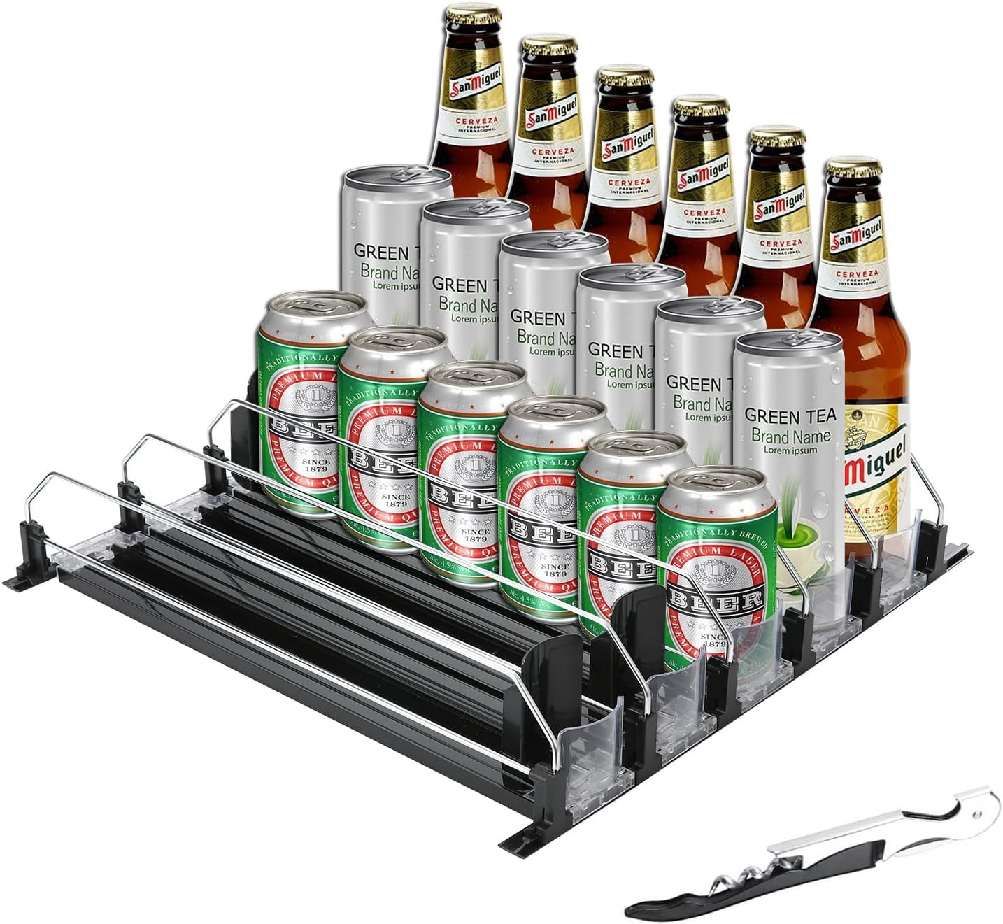 Drink Organizer for Fridge,Soda Can Drink Organizer for Refrigerator,Beer Pop Can Water Bottle St... | Amazon (US)