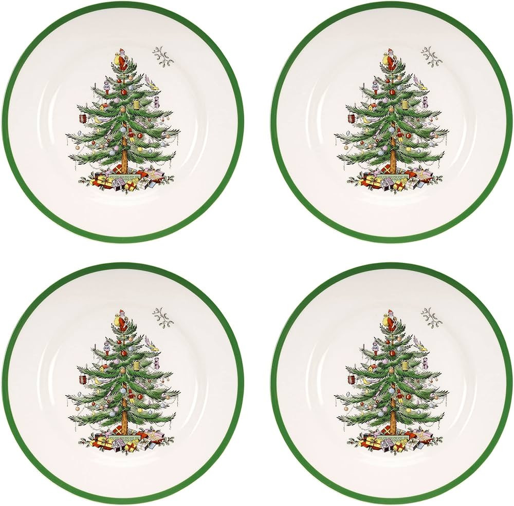 Spode Christmas Tree Dinner Plates | set of 4 Dinner Plates with Christmas Design | 10.5 Inch Chr... | Amazon (US)