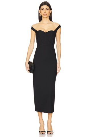 x REVOLVE Rubina Midi Dress in Black | Revolve Clothing (Global)