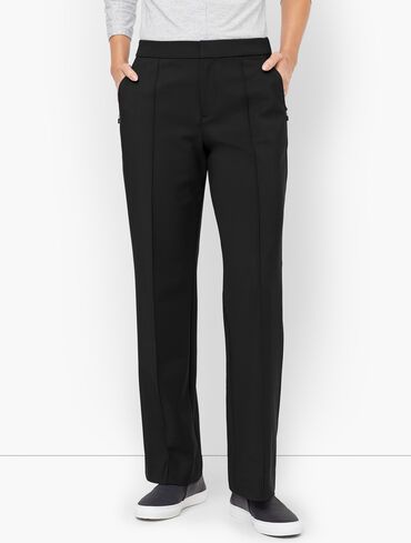 Luxe Comfort Straight Leg Travel Pants with Zipper | Talbots