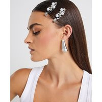 River Island Womens Silver Embellished Hair Slides | River Island UK & IE