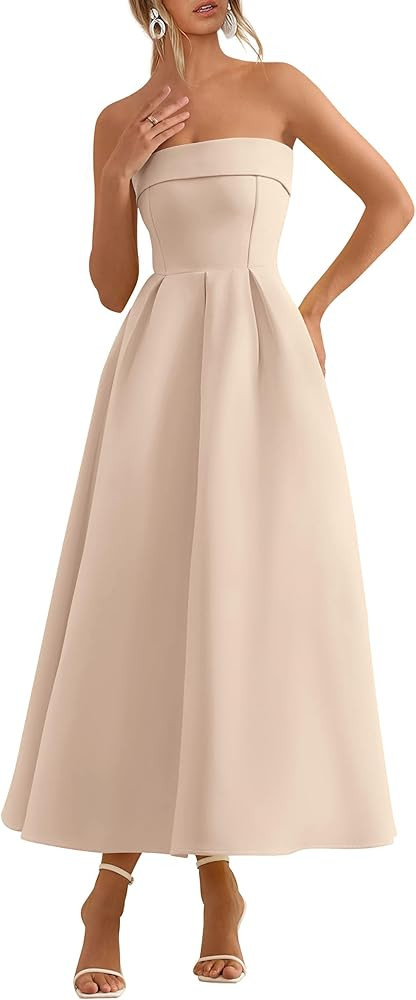 PRETTYGARDEN Cocktail Dresses for Women 2026 Summer Formal Elegant Tube Top Strapless Spring Wedd... | Amazon (CA)