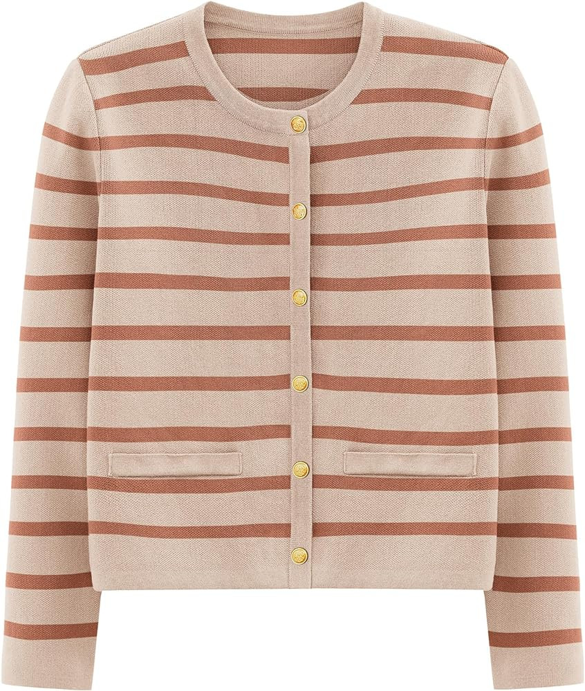 PRETTYGARDEN Women's 2024 Fall Cardigan Sweaters Button Down Open Front Long Sleeve Knit Cardigan... | Amazon (CA)