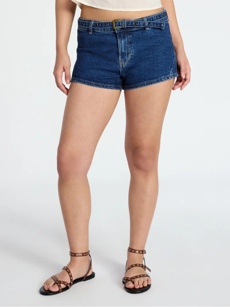 No Boundaries Western Belted Shortie Shorts, 2.5" Inseam, Women's 00-18 | Walmart (US)