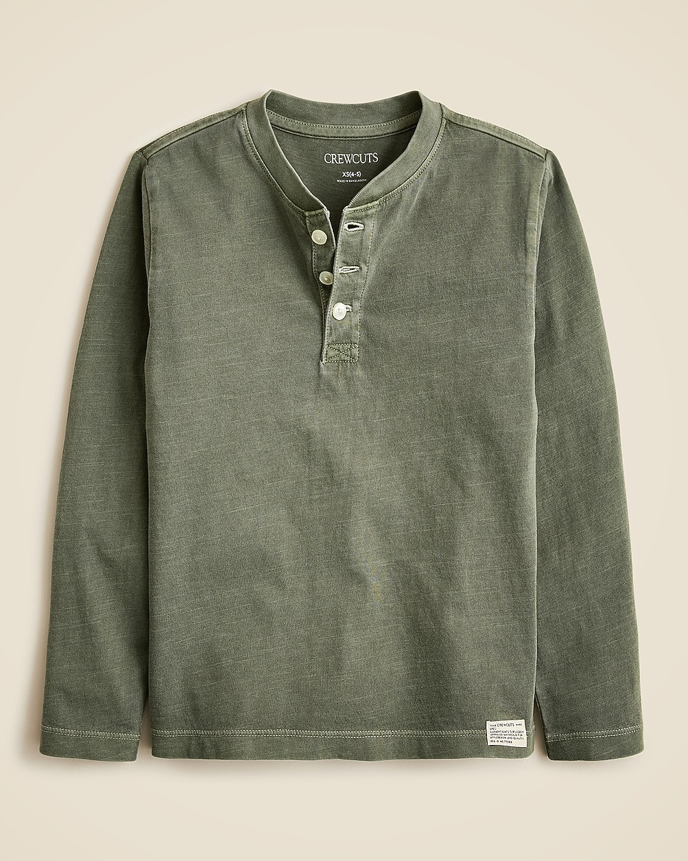 Kids' long-sleeve garment-dyed henley T-shirt in broken-in-jersey | J. Crew US