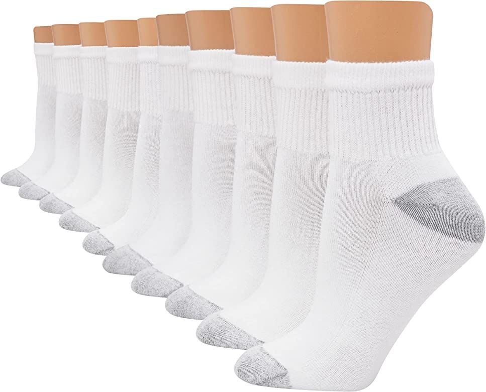 Hanes Women's Value, Ankle Soft Moisture-Wicking Socks, Available in 10 and 14-Packs | Amazon (US)