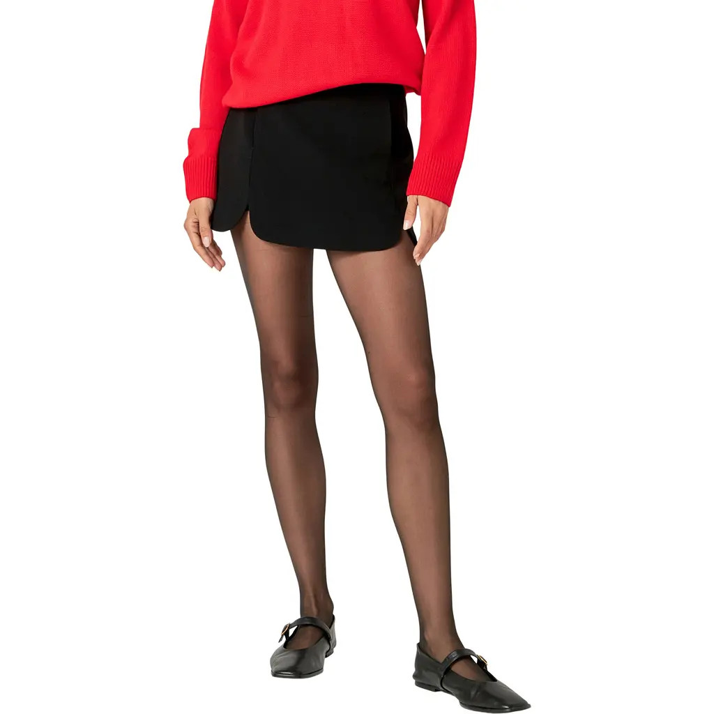 English Factory Rounded Slit Skort in Black at Nordstrom, Size Small | Nordstrom