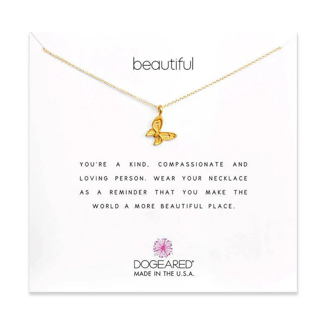 Dogeared Beautiful Enchanted Butterfly Gold Necklace | Eve's Addiction