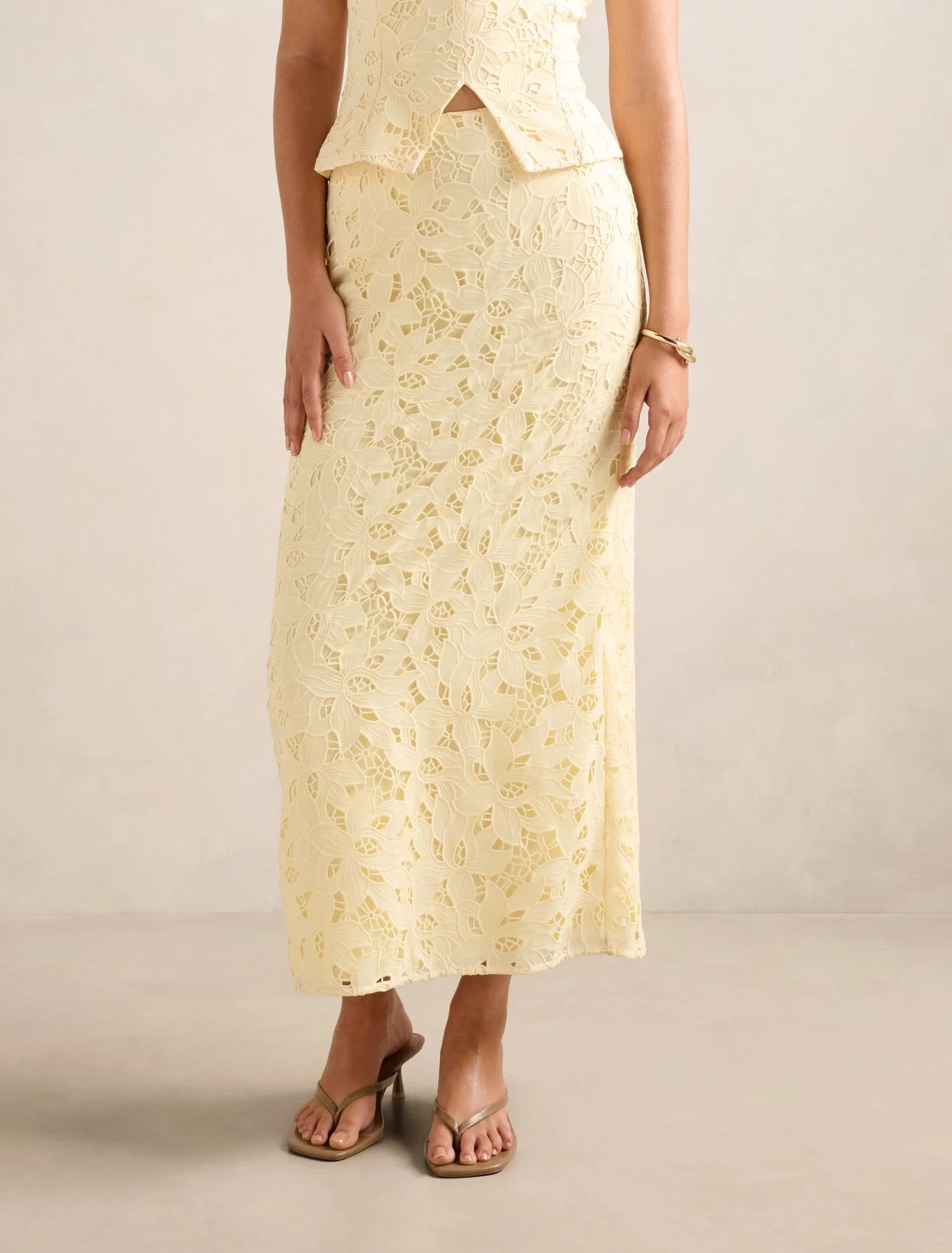 Andie Lace Maxi Skirt in Yellow - Size 0 to 12 - Womens Maxi Skirts | Ever New US