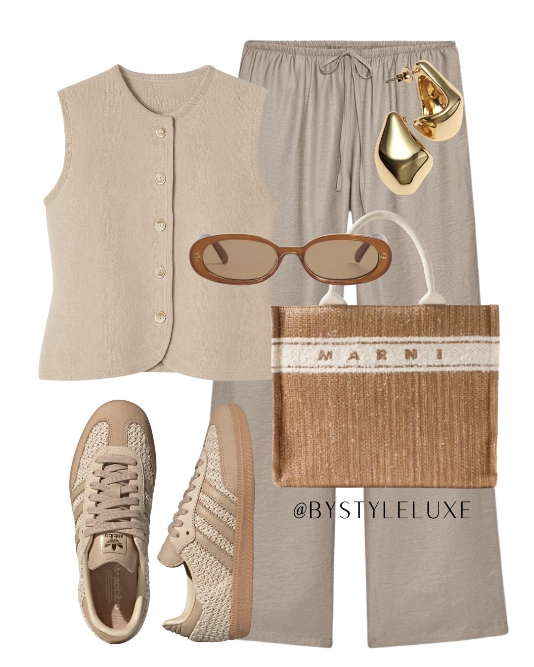 ZARA SUMMER - these drawstring trousers are so nice in this taupe colour and o my £25.99. Styled here with my fave crochet Sambas 

#adidassamba #summeroutfit #holidayoutfit 

#LTKshoes #LTKsummer #LTKbag