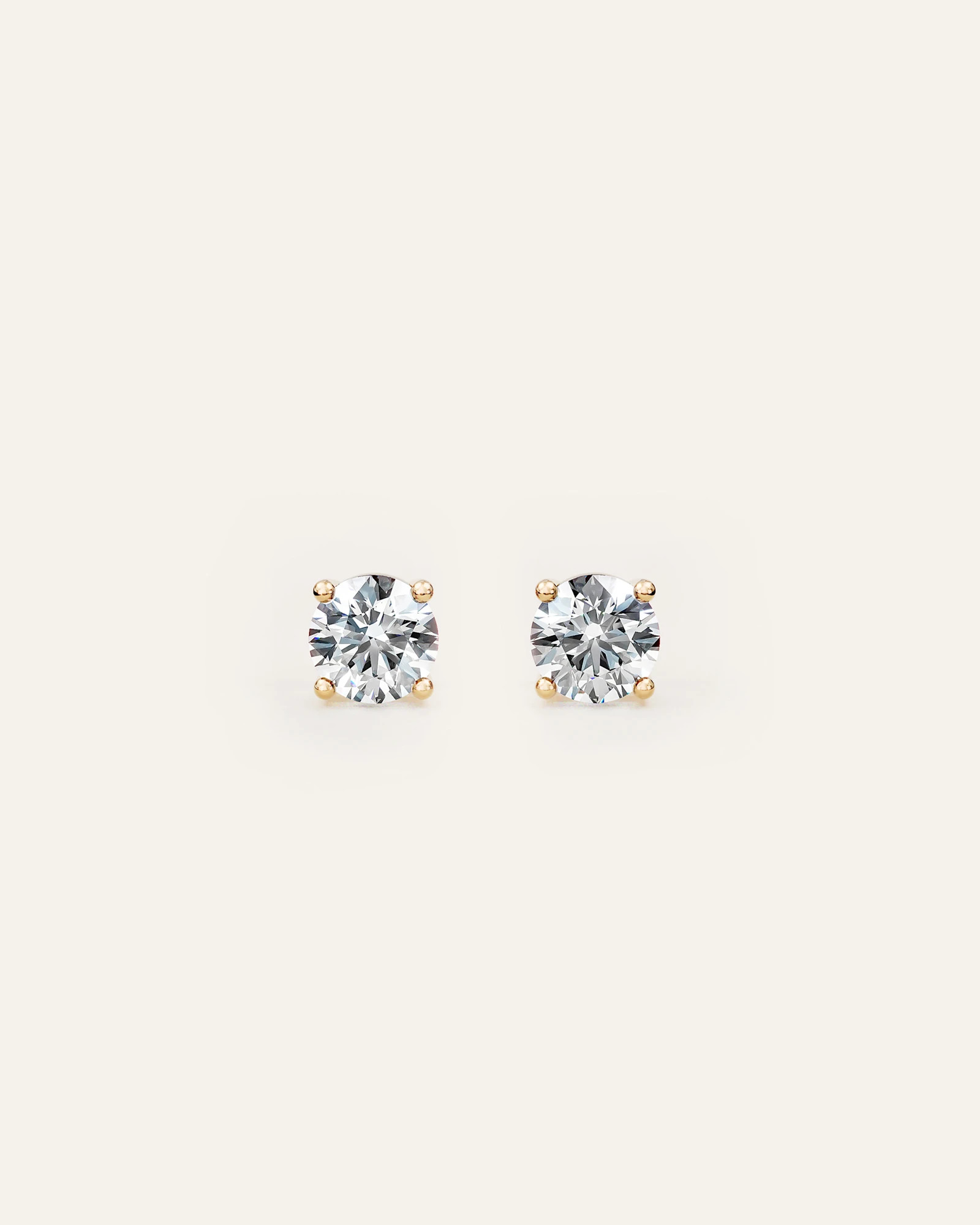 14K Gold Lab Grown Diamond Four-Prong Solitaire Studs - 1.5ctw | Quince