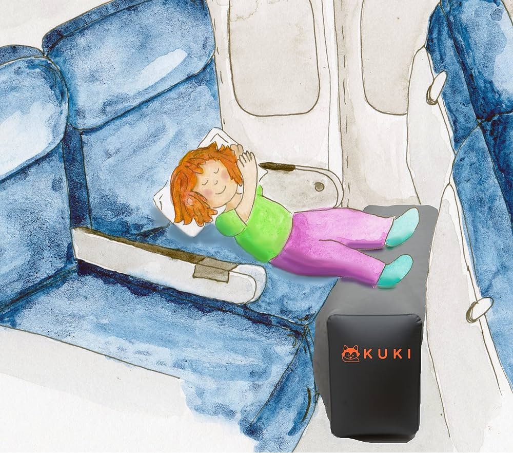 Inflatable Travel Pillow Bed/Leg Rest for Kids to Lie Down & Sleep on Long Flights, Long Distance... | Amazon (US)